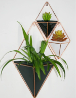 Small Geometric Acrylic and Iron Hanging Vase